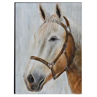 Urban Port 'Horse' Hand Painted Wood Wall Art Decor