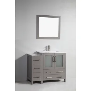 Vanity Art 42-inch Single-sink Bathroom Vanity Set with Ceramic Top