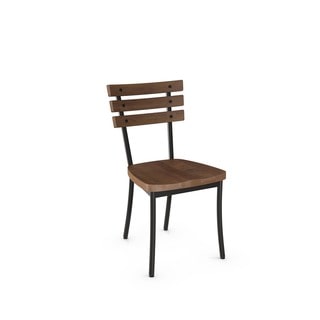 Amisco Dock Metal Chair With Distressed Wood Seat and Backrest (Set of 2)