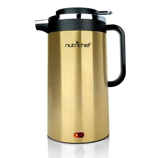 NutriChef Gold/Silver Stainless Steel Electric Cordless Water Kettle