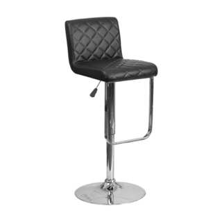 Offex Vinyl Height-adjustable Barstool with Chrome Base