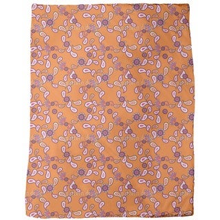 Orange Paisley Fleece Blanket