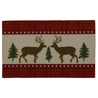 Nourison Enhance Reindeer Woodland Red Accent Rug (1'5 x 2'4)