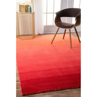 nuLOOM Handmade Contemporary Ombre Red Rug (2' x 3')