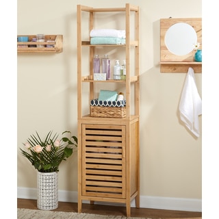 Simple Living Tan Bamboo Linen Tower