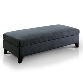 Furniture of America Brixon Contemporary Dark Grey Padded Fabric Ottoman