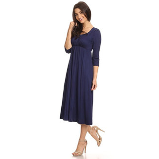 Women's Solid-color Rayon/Spandex Maxi Dress