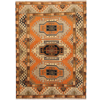 Herat Oriental Indo Hand-knotted Tribal Kazak Wool Rug (4'9 x 6'5)
