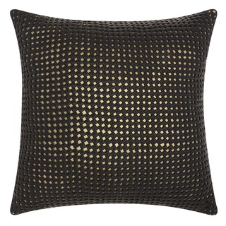 Mina Victory Natural Hide Woven Metallic Black/ Gold 20 x 20-inch Throw Pillow by Nourison