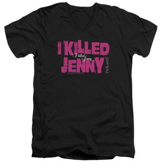 The L Word/I Killed Jenny Short Sleeve Adult T-Shirt V-Neck in Black
