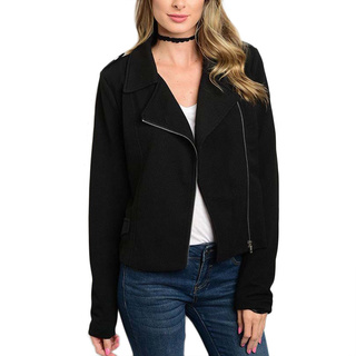 JED Women's Black Polyester/Spandex Long-sleeved Zip-up Motorcyle Jacket