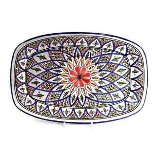 Le Souk Ceramique 'Tabarka' Rectangular Stoneware Platter (Tunisia)