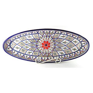 Le Souk Ceramique 'Tabarka' Extra Large Stoneware Oval Platter (Tunisia)