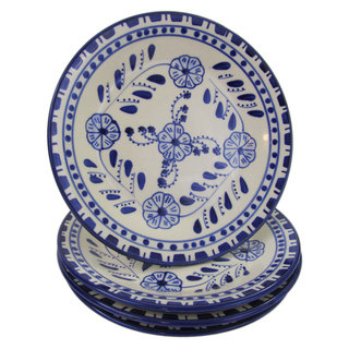 Set of 4 Le Souk Ceramique Azoura Stoneware Side Plates (Tunisia)