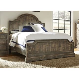 Grey MDF/Pine Complete Queen-sized Bed