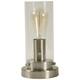 Light Accents Brushed Nickel Antique Style Table Lamp with Vintage Edison Bulb
