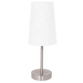 Light Accents Brushed-nickel Table Lamp with White Fabric Shade