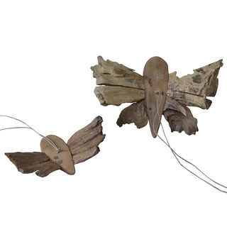12 X 10 X 2-inch Teak butterfly decor