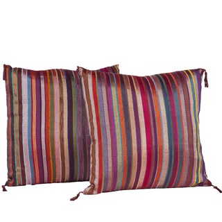 Set of Two Multi-Stripe Throw Pillows (Morocco)