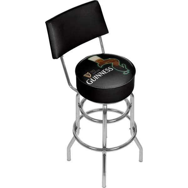 Guinness Swivel Bar Stool with Back. Opens flyout.