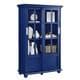 Ameriwood Home Aaron Lane Navy Bookcase with Sliding Glass Doors