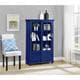 Ameriwood Home Aaron Lane Navy Bookcase with Sliding Glass Doors