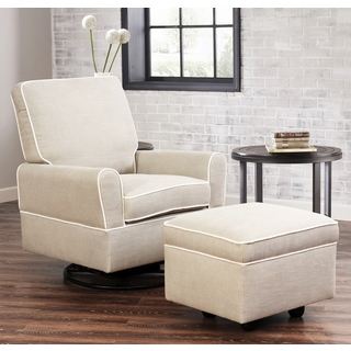 Abbyson Chase Swivel Glider Chair and Ottoman