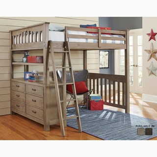 NE Kids Highlands Collection Pine Driftwood Full Loft Bed