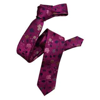 Dmitry Men's Pink Floral Italian Silk Skinny Tie