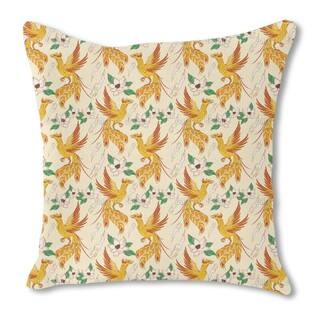 Phoenix and Lotus Burlap Pillow Double Sided