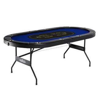 Barrington Blue Padded Wood Poker Table