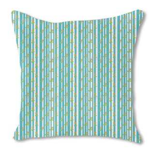 Stripes and Flowers Burlap Pillow Double Sided