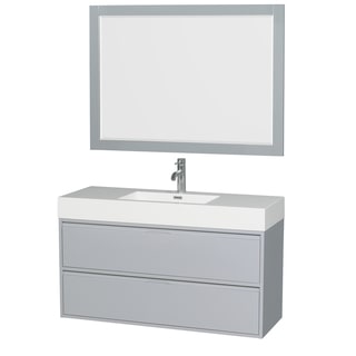 Wyndham Collection Daniella 48-inch Single Vanity With Acrylic Resin Countertop, Integrated Sink, and 46-inch Mirror