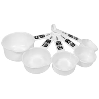 Ekco 1094630 5 Piece White Plastic Assorted Measuring Cups