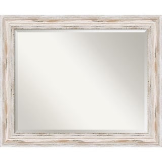 Bathroom Mirror Large, Fits Standard 30-inch to 36-inch Cabinet, Alexandria White wash 33 x 27-inch