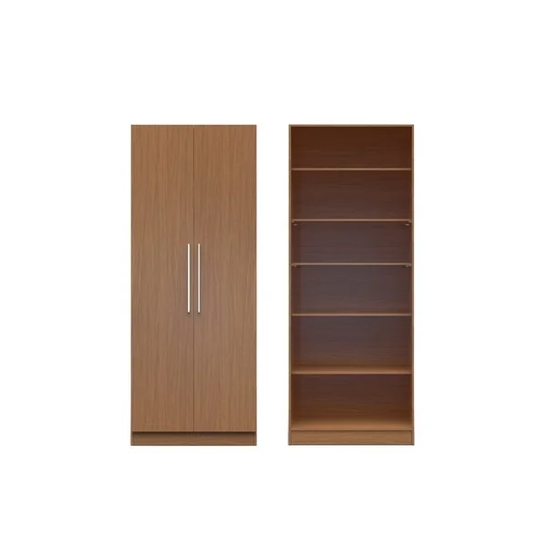 Manhattan Comfort Chelsea 3.0 Wood and Aluminum 35.43-inch 6-shelf Closet with 2 Doors