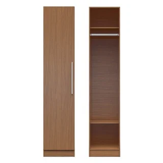 Manhattan Comfort Chelsea Natural-finished Wood and Aluminum 17.71-inch Wide Long Hanging Closet With Door