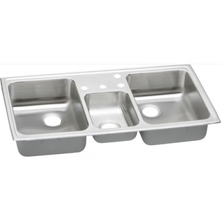 Elkay 20-gauge Stainless Steel 43-inch x 22-inch x 7.125-inch Triple-bowl Top-mount Kitchen Sink
