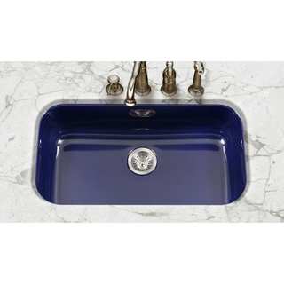 Houzer Porcela Houzer Navy Blue Porcelain Enamel Large 9-inch Deep Bathroom Sink Box Pack