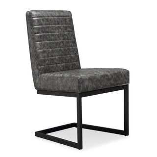 Austin Grey Faux-leather Chair with Steel Frame (Set of 2)