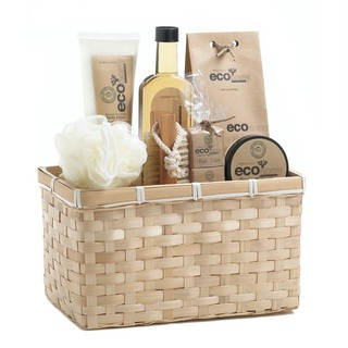 Bath and Body Bamboo Basket Eco-Frangrance Spa Set