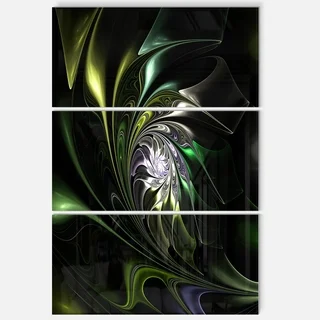 Multi-Colored Green Stained Glass - Floral Glossy Metal Wall Art