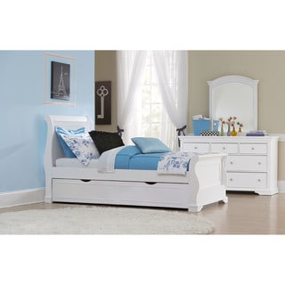 WALNUT STREET TWIN RILEY SLEIGH BED with Trundle WHITE