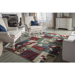 Mohawk Home Escape N Is For Nautical Multi Area Rug (7'6 x 10')