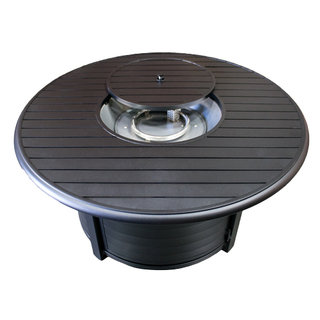 Hiland F-1350-FPT Black Stainless Steel and Aluminum Round Fire Pit