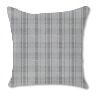 Tartan Grey Burlap Pillow Single Sided
