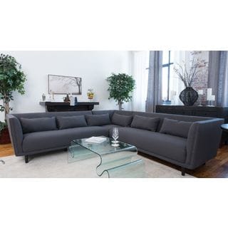 Manhattan Concrete Grey Fabric Sectional Sofa