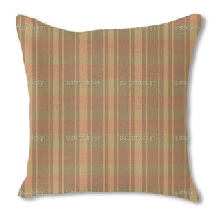 Tartan Brown Burlap Pillow Single Sided