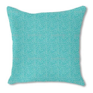 Aqua Love Burlap Pillow Single Sided
