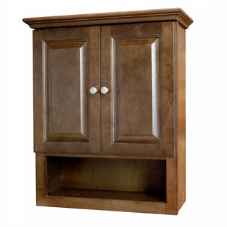 Richmond Auburn Stained Wood and Brushed Nickel Bathroom Cabinet